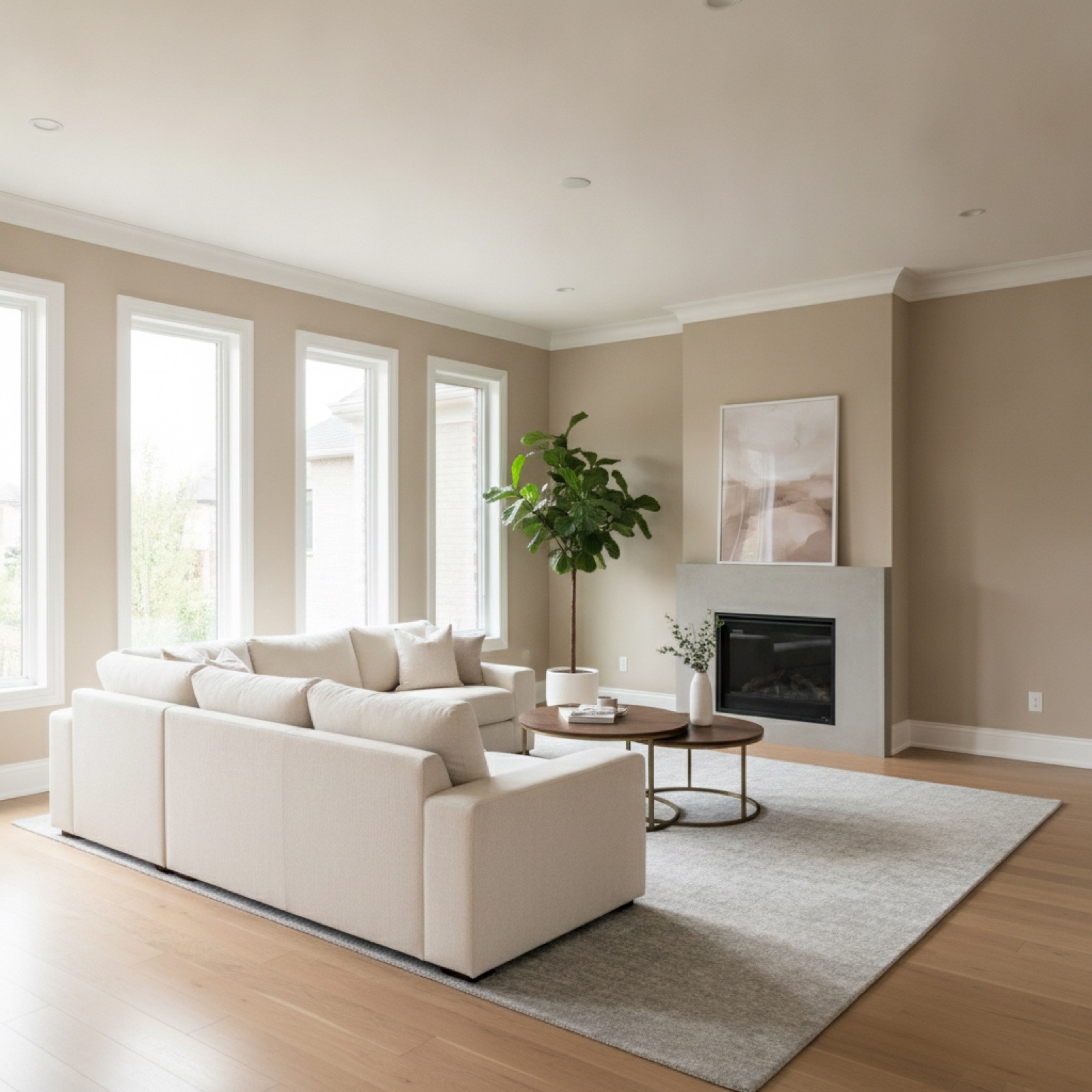 Freshly painted modern interior with smooth walls